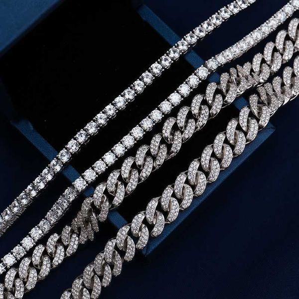 

11mm mens miami cuban moissanite diamond cut royal link chain necklace 925 sterling silver