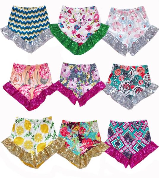

kids clothes girls boys sequin shorts children ruffle floral printing pp pants summer fashion boutique baby clothing 10 styles z168346978, Black