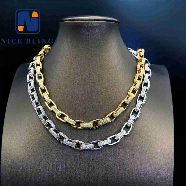 

pass diamond tester ice out necklace 925 solid silver with gra moissanite micro pave diamond ice chains hip hop chain
