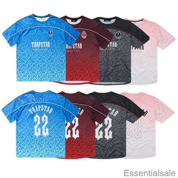 

t-shirts mens trapstar football jersey logo no.22 printed short sleeved breathable hip hop streetwaer t9aa, White;black