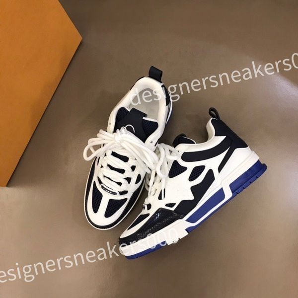 

2023 designer men shoes sneakers calfskin trainers basketball white grey thick bottom sneakers leather platform shoe, Black