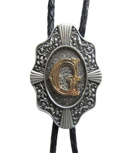 

western tie clips bolo tie for men original letter g bolo tie cosplay costume leather necklace bolotiewt078g3706415, Silver