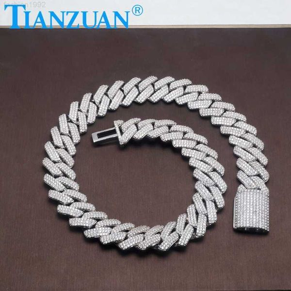 

925 sterling silver round diamond cut moissanite cuban chain hip hop iced out miami necklace cool jewelry