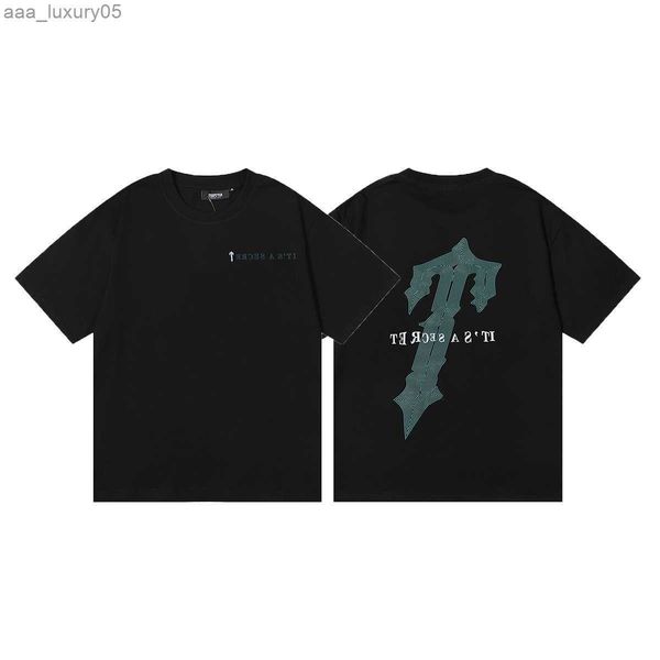 

designer fashion clothing tshirt tees trapstar irongate t high frequency large letter t printing double yarn pure cotton luxury casual cotto, White;black