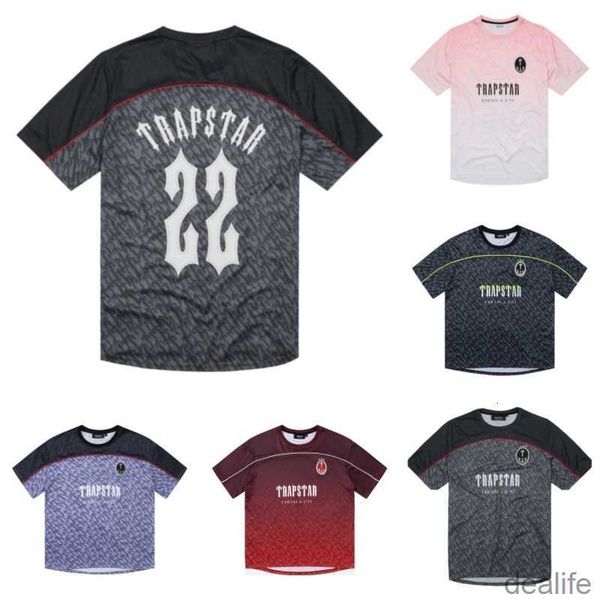 

trapstar mens summer football jersey t-shirt designer casual no.22 printed short sleeved street fashion shirt vjtm, White;black