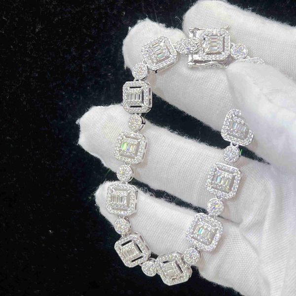 

new design hip hop fine jewelry sterling silver bracelet necklace vvs moissanite women chain