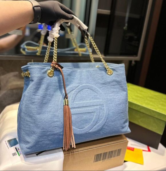 

luxurious tassel chain underarm bag women double big g shopping bag casual handbag original leather cowboy gm totes luxury designer bags fas