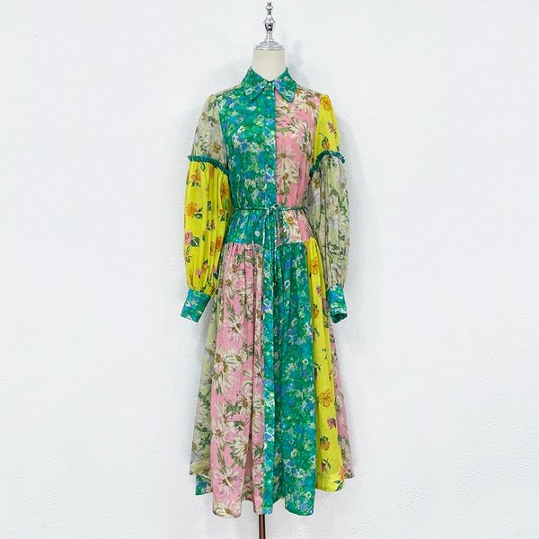 

basic & casual dresses australian trendy ramie printed color blocking long dress, Black;gray