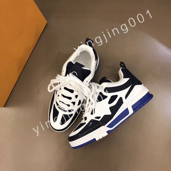 

2023 designer men causal shoes fashion woman leather lace up platform sole sneakers white black mens women