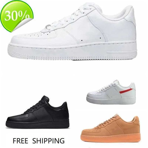 

1s 1 07 black flax shoes classic af1 low airforces air''forces 1 white wheet red sneakers for women and men us size 5 2024