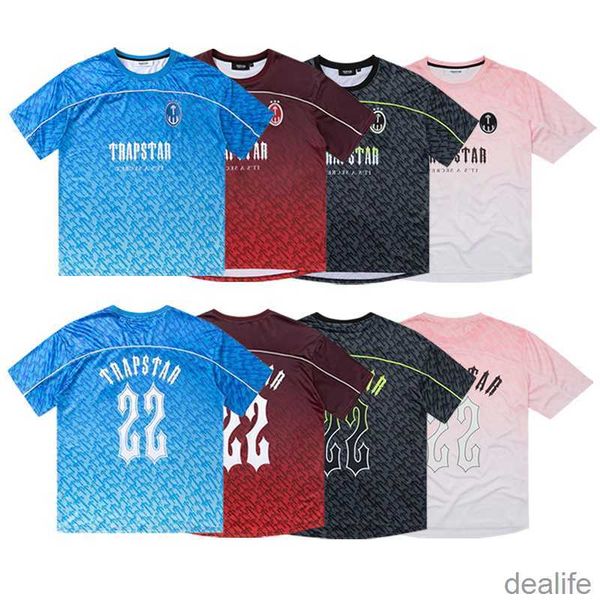 

jersey trapstar football designer mens shirt mesh short sleeve blue no.22 sportswear t-shirt leisure trend street fashion smga, White;black