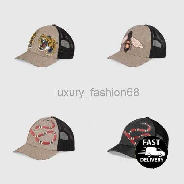 

2022 designer mens baseball caps woman brand tiger head hats bee snake embroidered bone men women casquette sun hat gorras sports mesh truck, Blue;gray