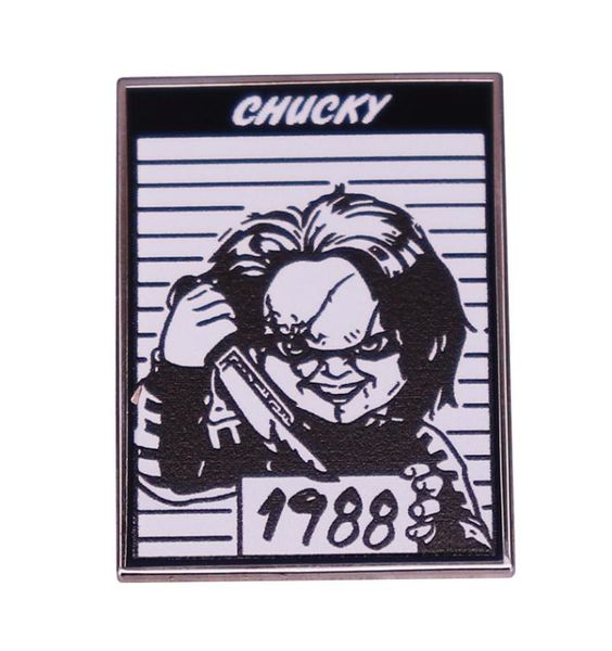 

creepy chucky with knife pin brooch the evil doll for child039s play collectible badge horror movie jewelry decor1796445, Blue