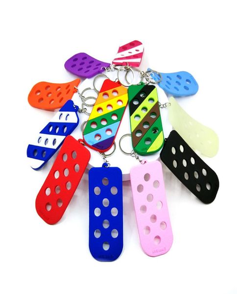 

whole optional styles eva keychains shoe accessories charms can be installed on the keychain soft pvc key ring chain holder fi6144310, Black