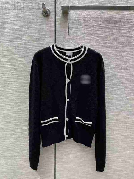 

women's sweaters designer 2023 new spring summer milan runway crew neck long sleeve high end jacquard cardigan k79z, White;black