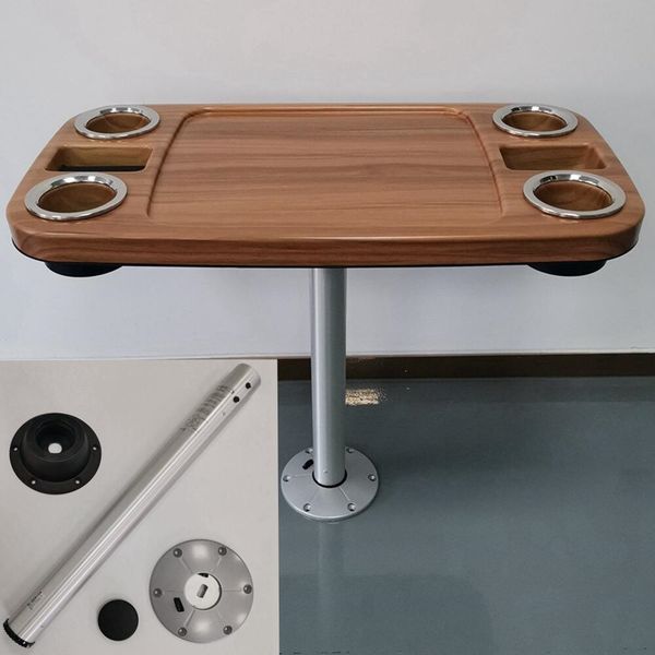 

abs plastic teak wood grain table with table leg 863x457x101mm marine boat