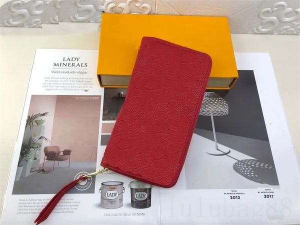 

card holder letter zippy designer bags for womens coated canvas fabric lining sac a main cowhide leather trim metal decoration luxury wallet, Red;black