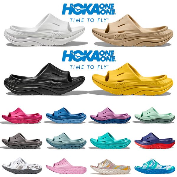 

hoke orda recovery slide 3 designer hokas sandals women men slippers slides yellow white black womens summer outdoor shoe hokas one scuffs s