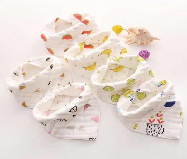 

muslin baby bibs animal infant boy bandanas newborn girl smock burp cloth cotton feeding saliva towel 8 layers 14 designs optional4221456