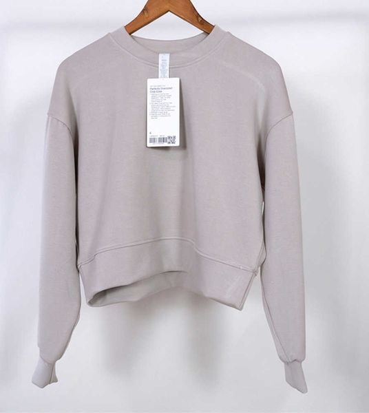 

ll women yoga outfit sweatshirts hoodie loose long sleeve crop fitness workout high elasticity crew neck sweatshirts gym running65