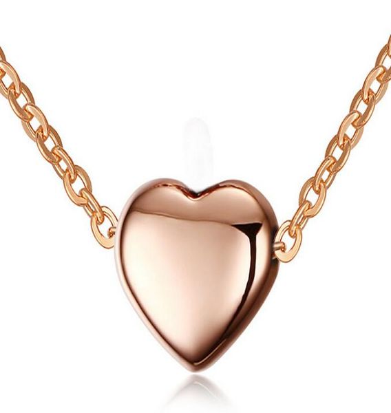 

fancy anazing valentine ip rose gold heart design necklace pendant stainless steel women fashion jewelry gift with fre7283303, Silver
