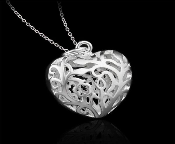 

factory 925 sterling silver hollow heart pendant necklace fashion jewelry valentine039s day gift for girls 4850403