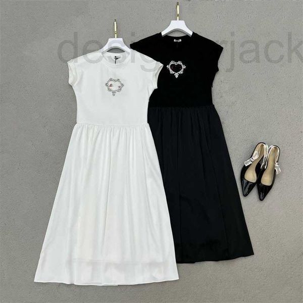 

basic & casual dresses designer 2023 summer new celebrity style elegant letter embroidery beaded decoration sleeveless dress for women 656g, Black;gray