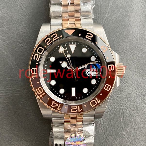 

designer wristwatches mens watch gmt 40mm automatic machine 904l stainless steel sapphire luminous waterproof montre de luxe dhgate watch ca, Slivery;brown