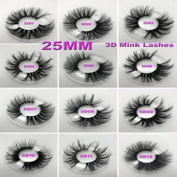 

3d mink eyelash 5d 25mm long thick mink lashes with eye lash packaging box eyes makeup maquillage8770100