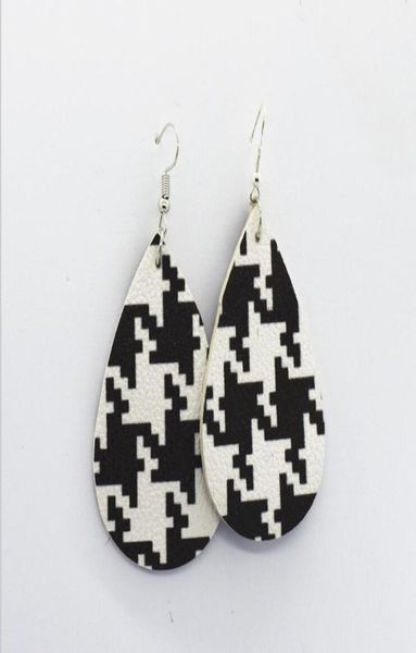 

beautiful mixed styles pu leather scottish style plaid leather drop earrings lady girls earrings whole3746842, Silver