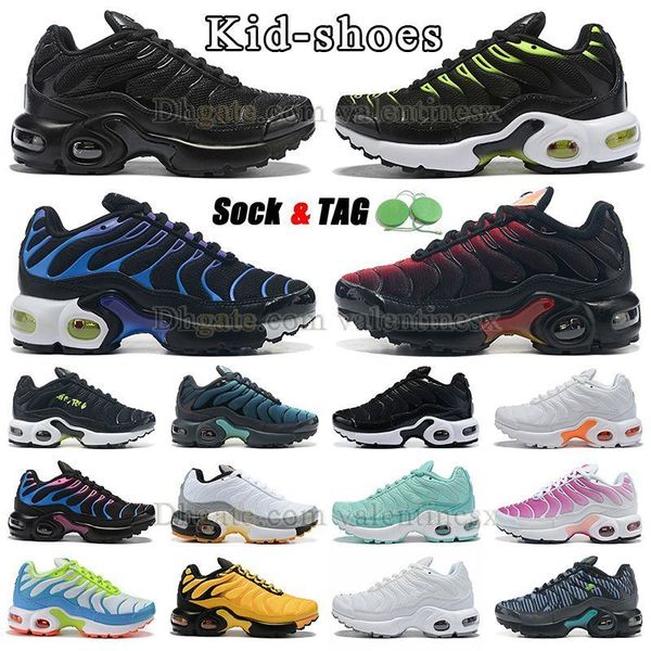 

kids quality tn plus running shoes tns infant toddler triple black red dark blue green orange pink boys and girls kids sneaker big size 4y o