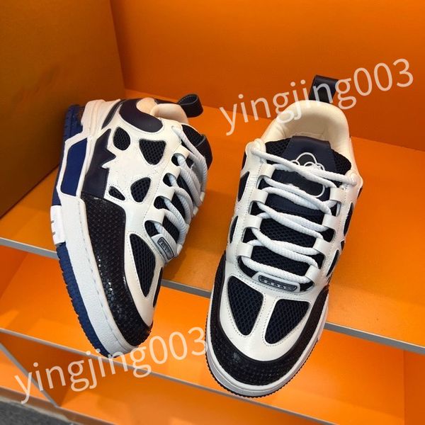 

2023 new designer casual shoes sneakers leather embroidered black men chaussures white shoe walking sports platform trainers