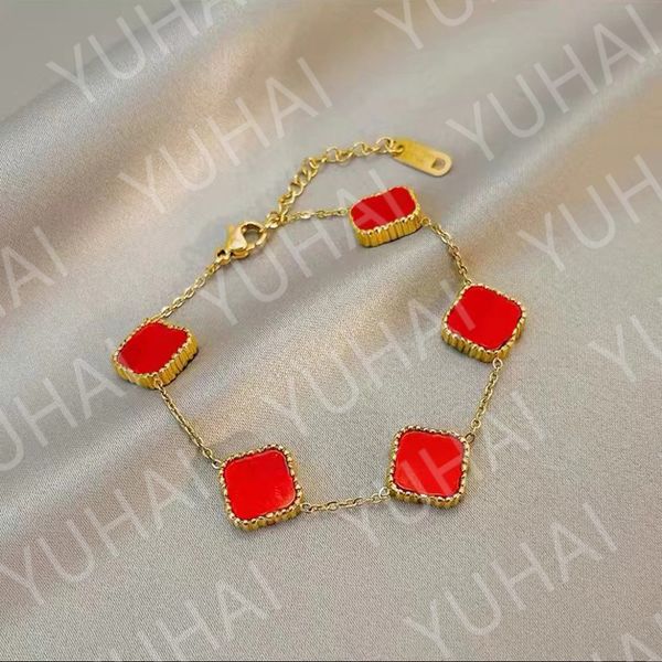 

clover bracelets womens bracelet chain personalised bangle links silver braclets partner armband real gold bangles chains 18k gold braclet p, Black