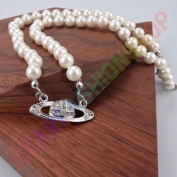 

necklaces bracelet pin saturn stud earrings pendant necklace diamond copper 18k gold plated designer jewelry clavicle mother of pearl chain, Silver