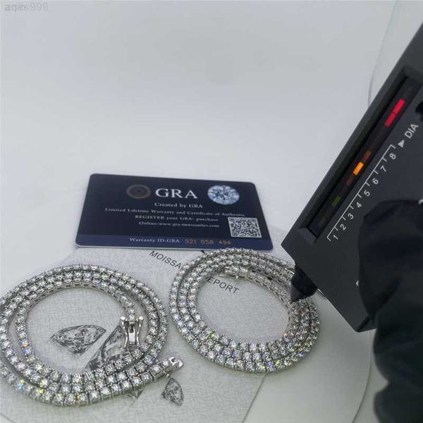

flawless d color vvs moissanite hip hop jewelry tennis bracelet 2-6.5mm 925 sterling silver vvs moissanite tennis chain necklace