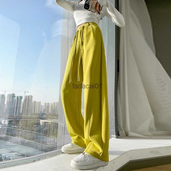 

new american banana pants women's high waist drop sports pants 2023 spring and autumn straight casual pants wide l230621, Black;white