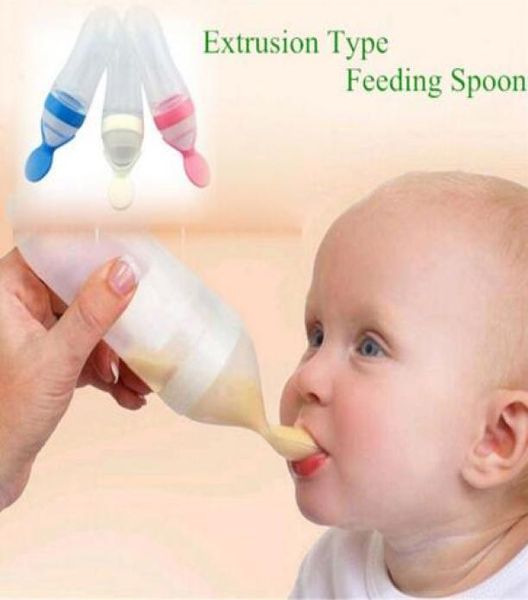 

newborn baby squeezing feeding bottle silicone training rice spoon infant cereal food supplement feed safe tableware tools7901979