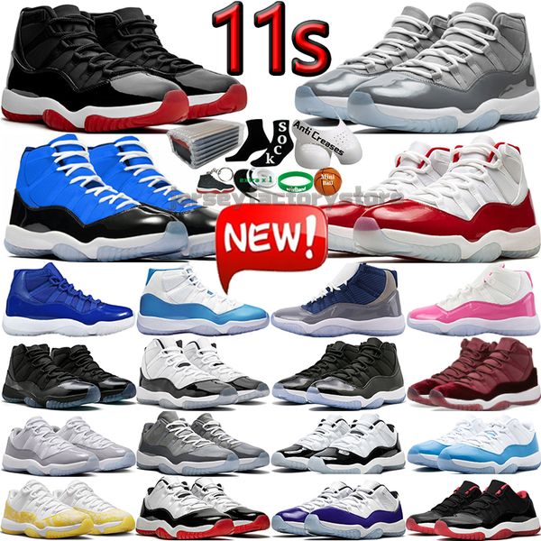 

11 men basketball shoes 11s cherry cool grey cement concord 45 bred unc gamma blue black pink royal midnight navy 72-10 snakeskin mens women
