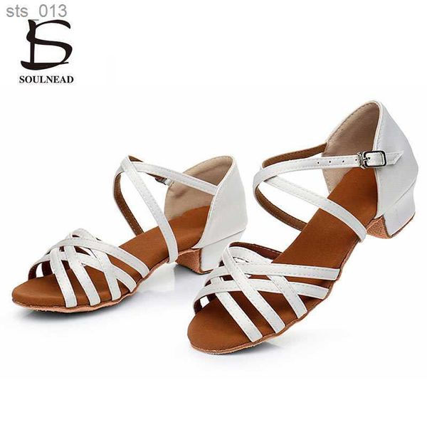 

kids salsa dance shoes children girl's latin jazz dance shoes white black low heel sandals woman ballroom tango dancing shoes l230518, Black;red