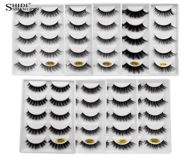 

3d mink false eyelashes 5 pairs natural long thick eye lashes hand made reusable makeup eyelash extensions tool7215403