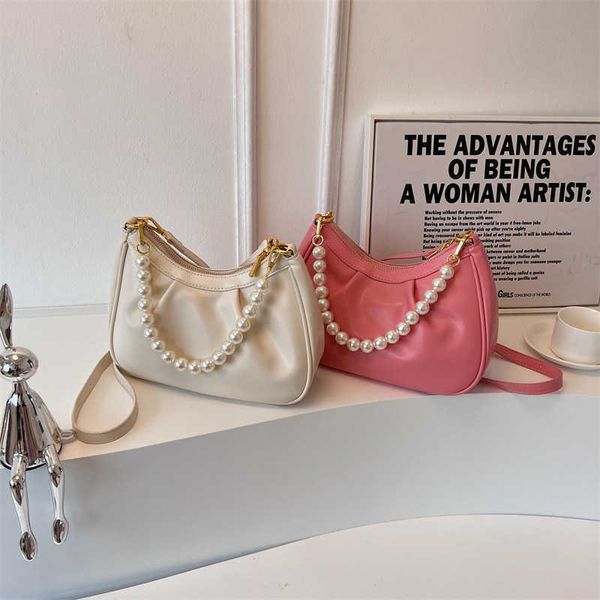 

new pearl chain handbag for women new spring and summer texture versatile crossbody bag popular dumpling bag
