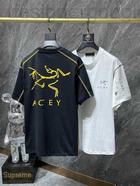 

men's t-shirts designer 2023 summer high-quality new high street tide brand t-shirt letter printed men's and women's same sty, White;black