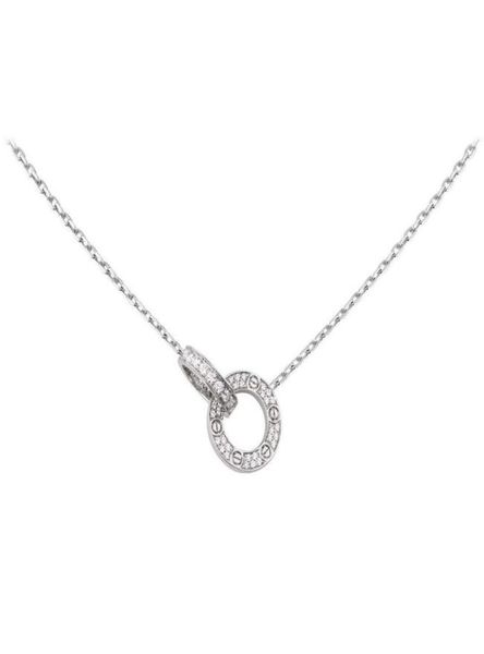 

card love double ring necklace female sterling silver tik tok with simple full diamond circle pendant for girlfriends birthday gif2727816
