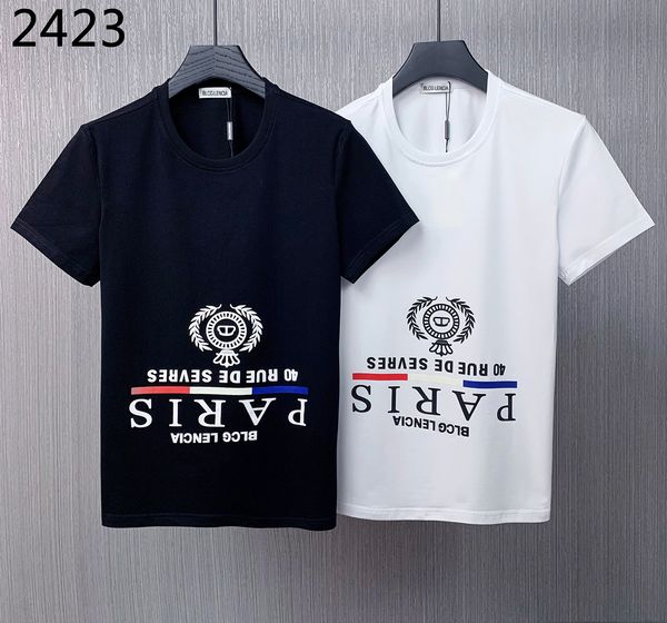 

blcg lencia 2023 summer new 100% cotton fabric t-shirt men print color mens designer t shirt paris fashion tshirts 22445, White;black