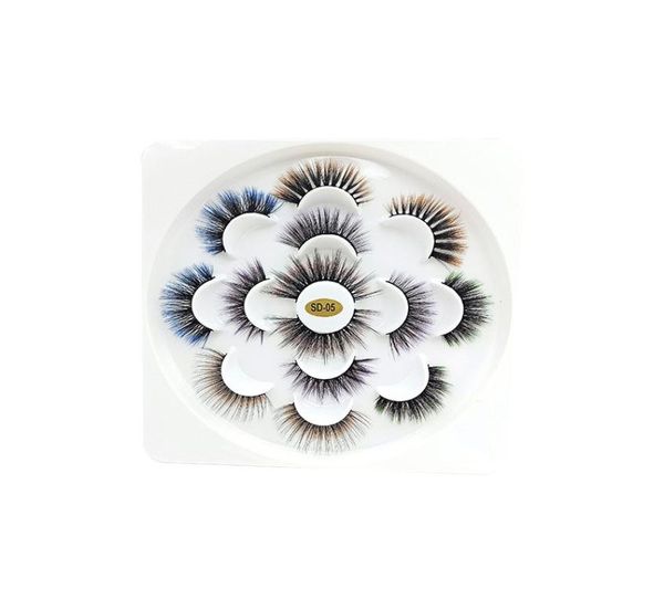 

new colorful 5d faux mink lashes handmade false eyelashes volume fluffy dramatic fake lashes false mink eyelashes maquillage m7204168
