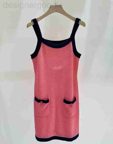 

runway dresses designer 28 2023 spring summer brand same style dress sleeveless crew neck black empire pink white fashion womens clothes