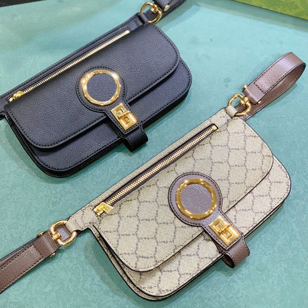 

designer bag mens and womens fashion waist pack solid leather shoulder bag temperament card purse classic letter crossbody bag 718154
