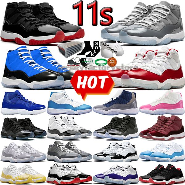 

with box 11 men basketball shoes 11s cherry cool grey cement concord 45 bred unc gamma blue black royal midnight navy win like 96 82 mens wo