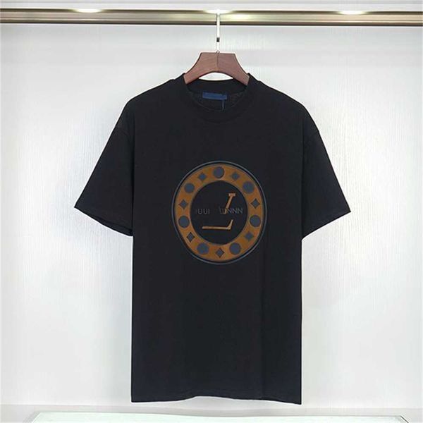 

designer famous mens t shirt letter print round neck short sleeve black white fashion men women tees iatr, White;black
