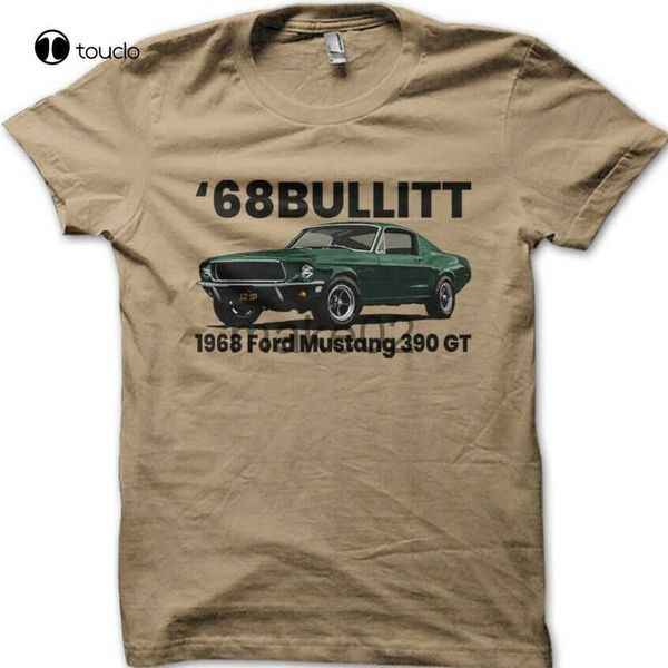 

men's t-shirts steve m 68 bullitt mustang 390 gt retro printed tshirt tee x0621, White;black